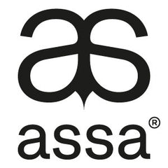 Logo of assa on a white background